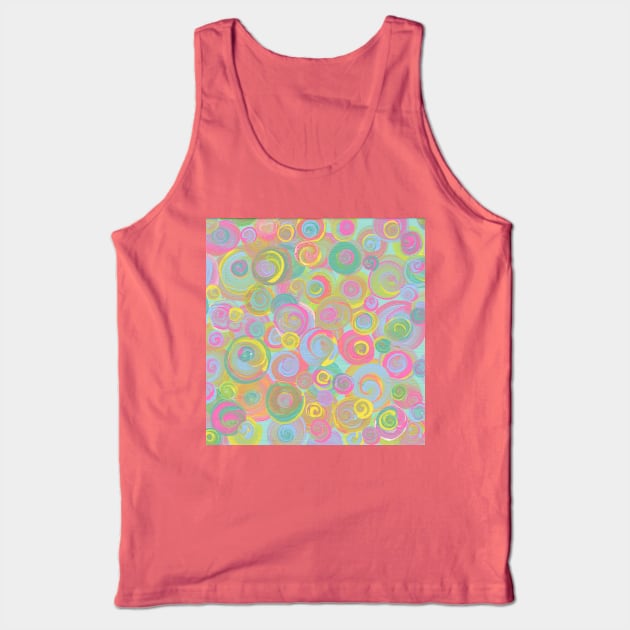 Rainbow Summer Swirls Tank Top by LittleGreenHat